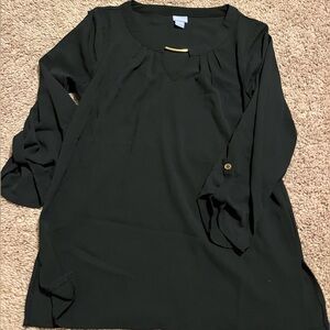 Black blouse with gold accents